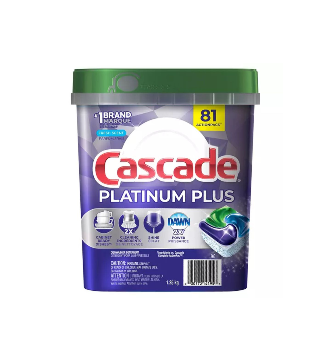 Cascade Platinum ActionPacs Dishwasher Detergent Pods
