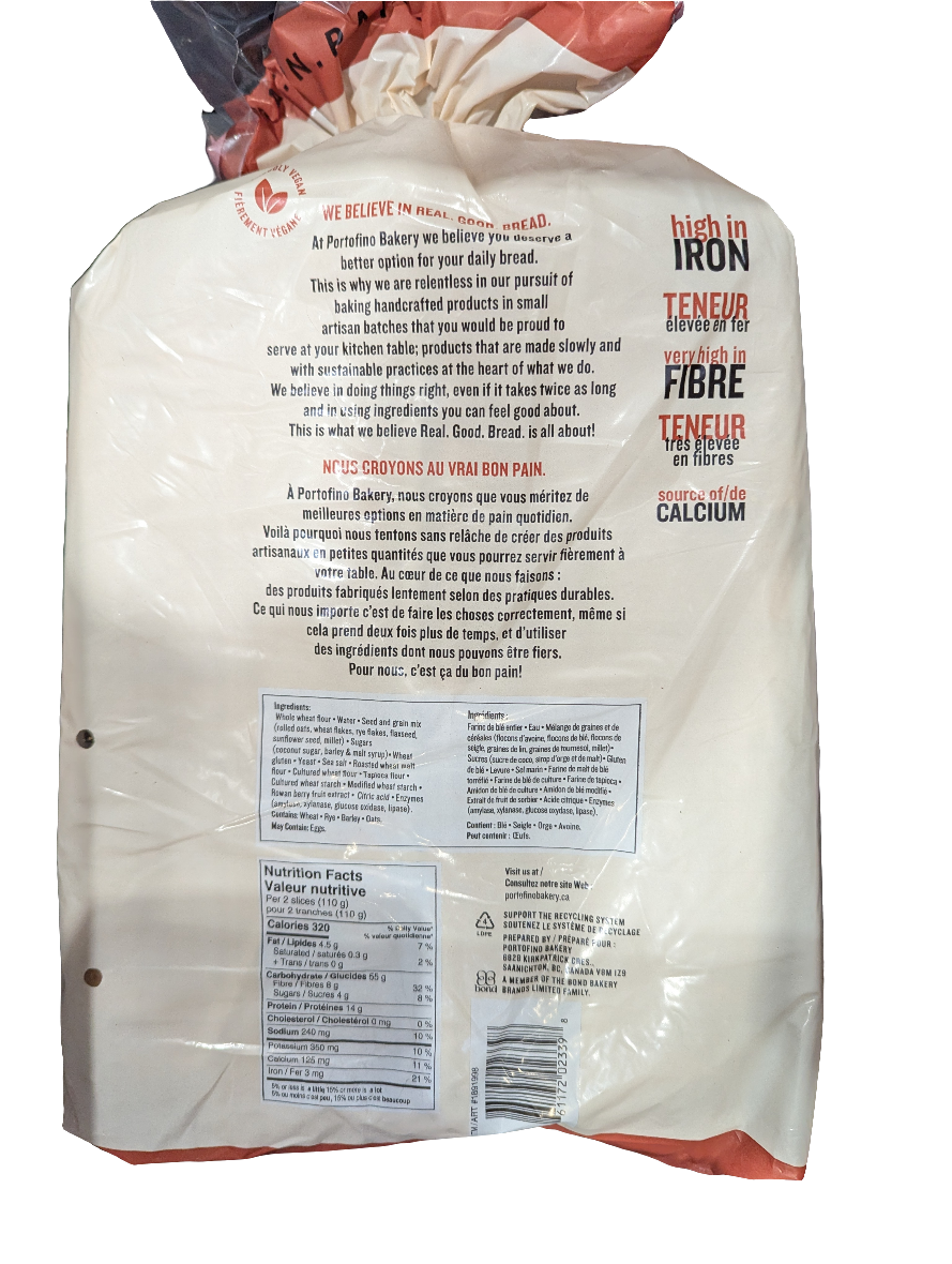 Portofino Multigrain pan loaf (2 pack)