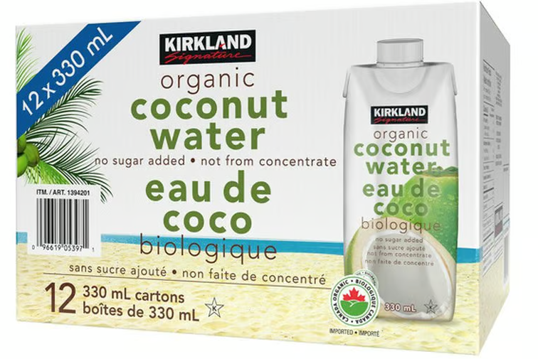 Kirkland Signature Organic Coconut Water 12x330mL Coastal