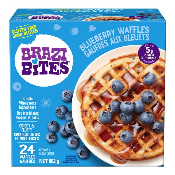 Brazi Bites Gluten Free Blueberry Waffles