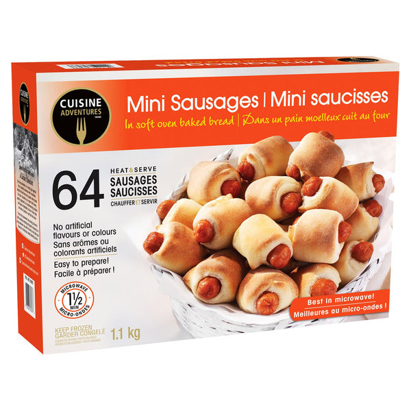 Cuisine Adventures Frozen Mini Sausages in Pastry Item: 64 ct