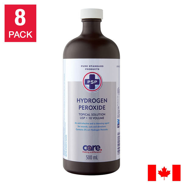 Cleanlogic Body Care USP 3% PSP Hydrogen Peroxide Topical Solution 8x500ml