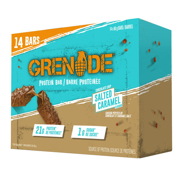 Grenade Chocolate Chip Salted Caramel Flavored Protein Bars Item: 4160015 14 x 60 g