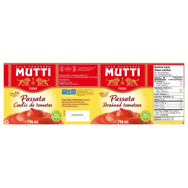 Mutti Passata Tomato Puree 6 x 796 ml