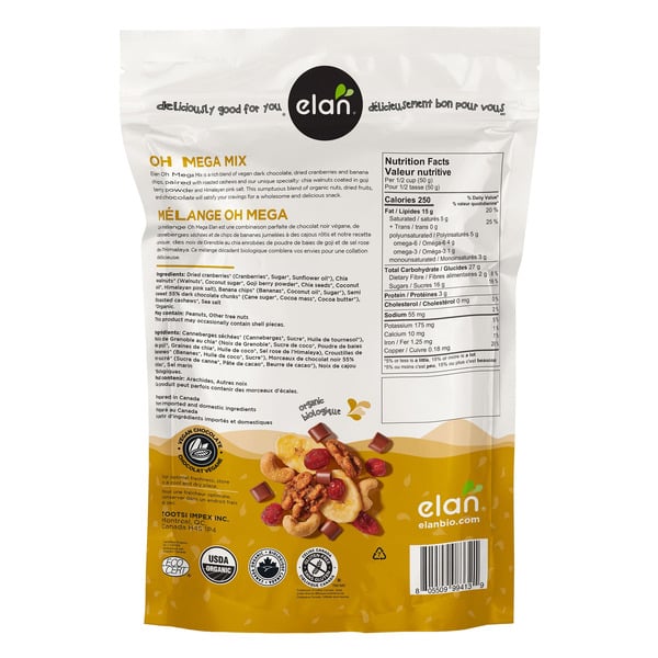 Elan Organic Oh Mega Mix Snack 681 g Organic Vegan Gluten Free