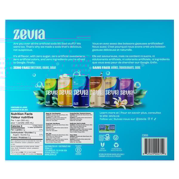 Zevia Soda Variety Pack 30 x 355 ml