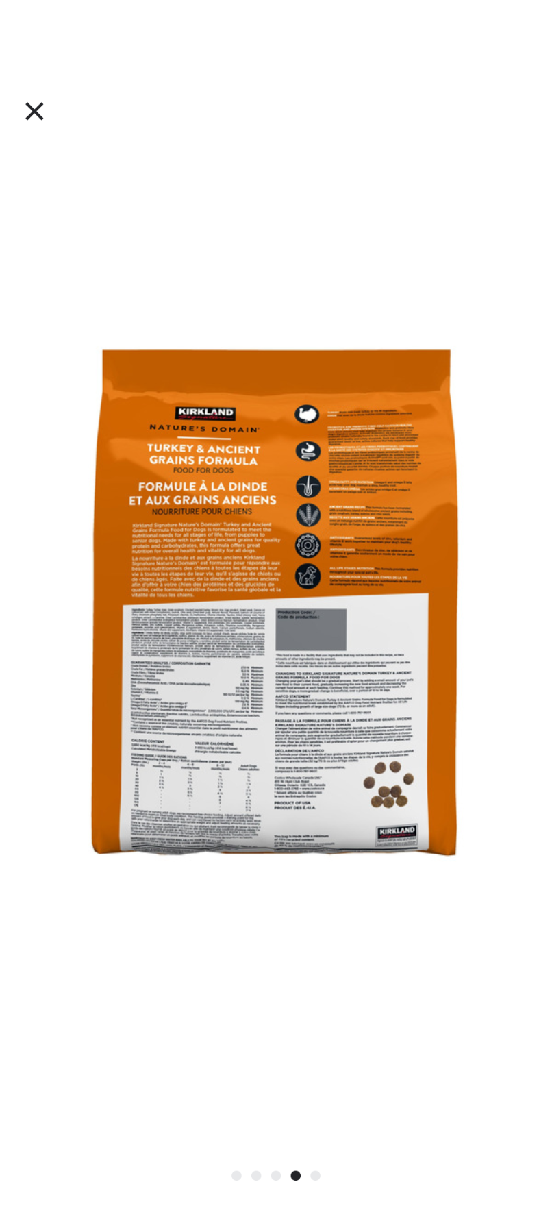 Kirkland Turkey & Ancient Grains Dog Food