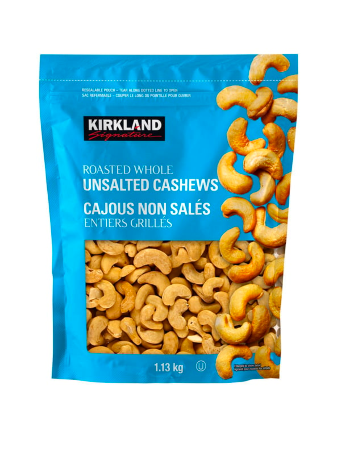 Kirkland Signature Unsalted Roasted Whole Cashews