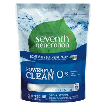 Seventh Generation - Dishwasher Detergent Packs - Free & Clear 20 pk
