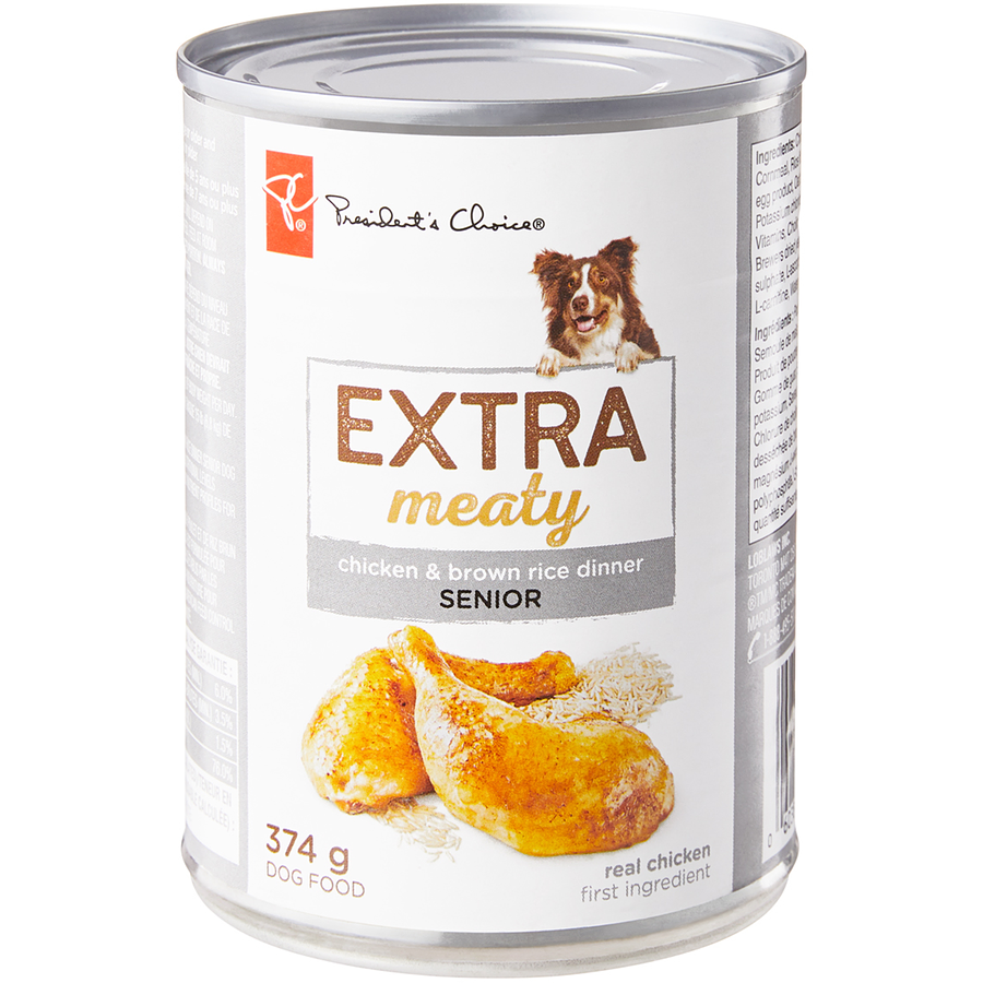 President s Choice Regular Extra Meaty Senior Dog Food Chicken Brow Coastal Connection