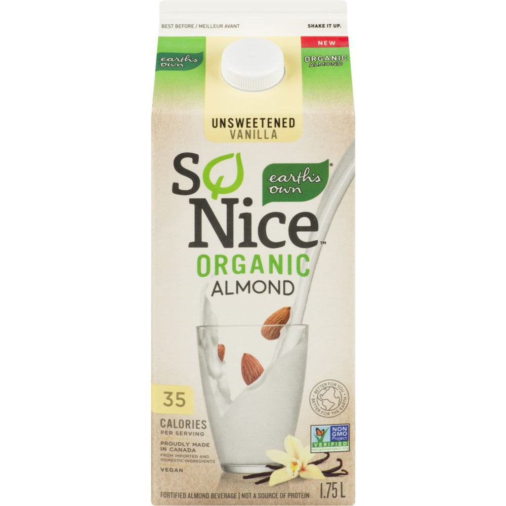 So Nice Organic Unsweetened Vanilla Almond Milk