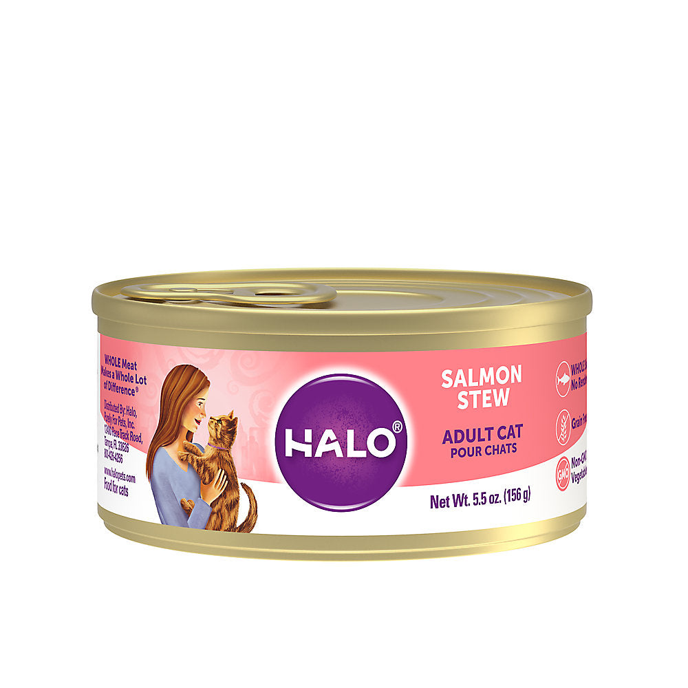HALO Adult Cat Food - Natural, Grain Free, Salmon Recipe