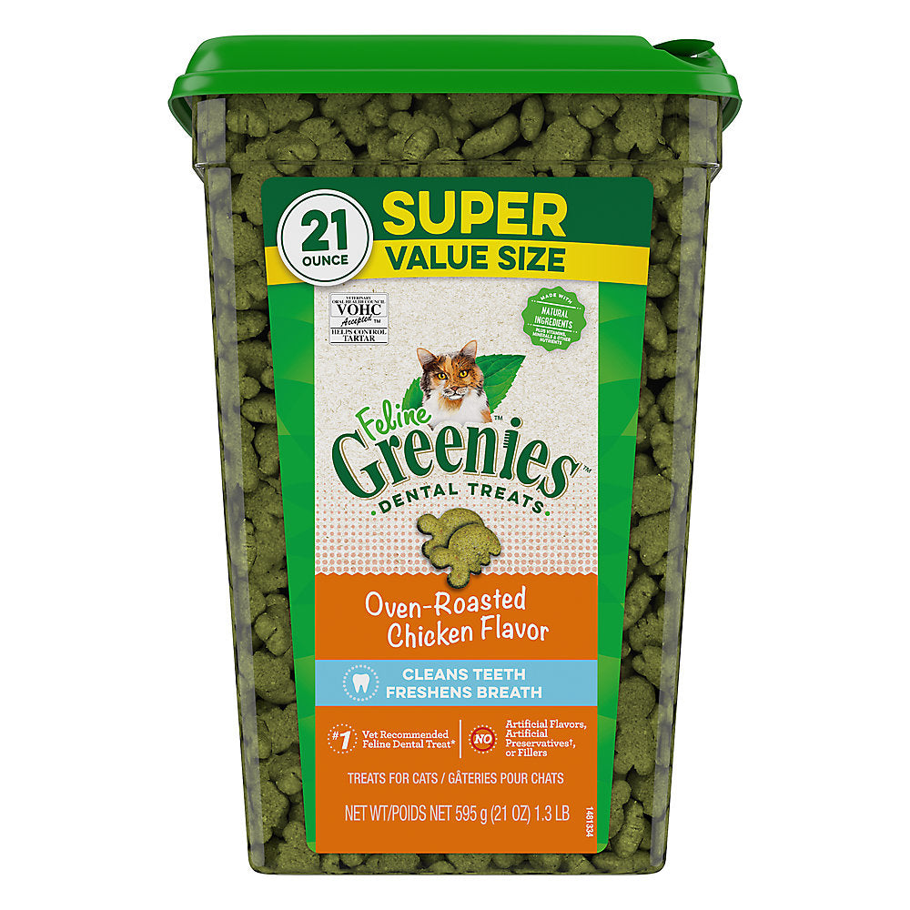 Greenies Feline Greenies Adult Cat Dental Treats - Dental Care, Natural, Chicken