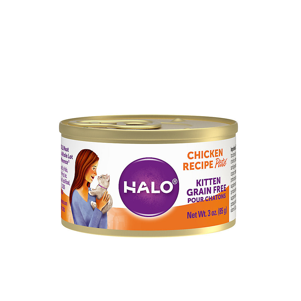 HALO® Kitten Food - Natural, Grain Free, Holistic Chicken Recipe Pate