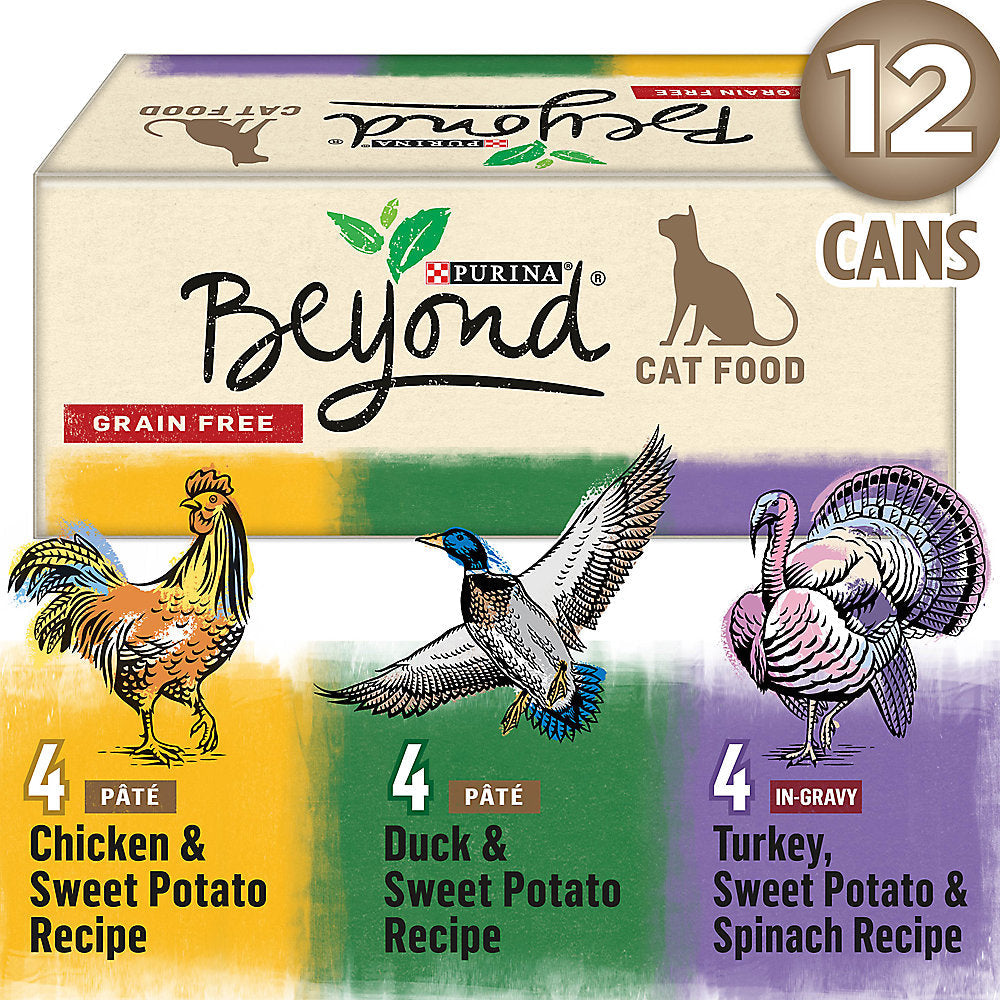 Purina Beyond Grain Free Poultry Pate Adult Cat Food - 3 Flavours Variety Pack