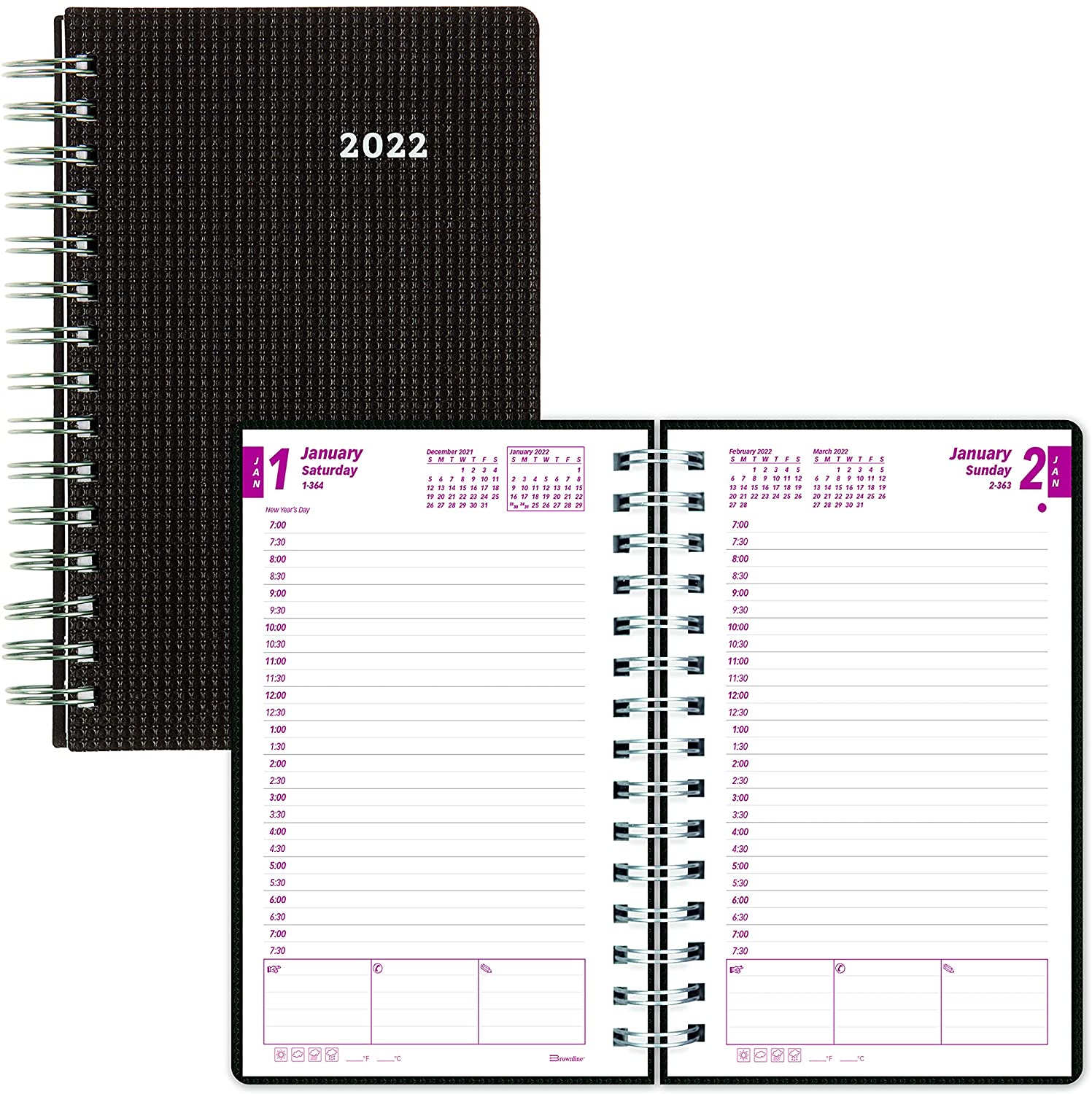 Brownline 2022 Daily Planner, 2 Pack