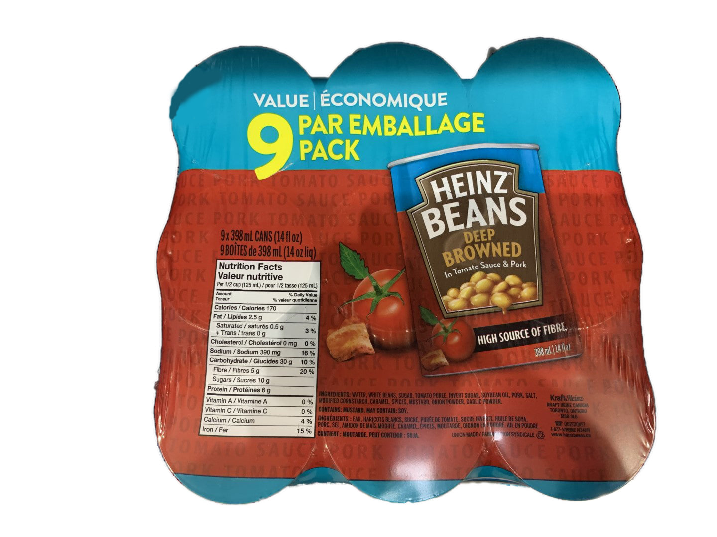 Heinz Beans Deep Browned (9PK) 398ML