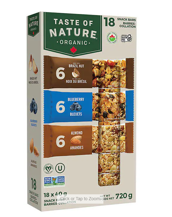 Taste of Nature Organic Snack Bar Variety Pack