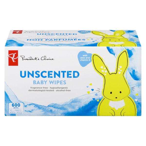 Presidents Choice Unscented Wipes
