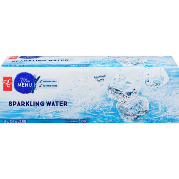 Presidents Choice Blue Menu Seltzer
