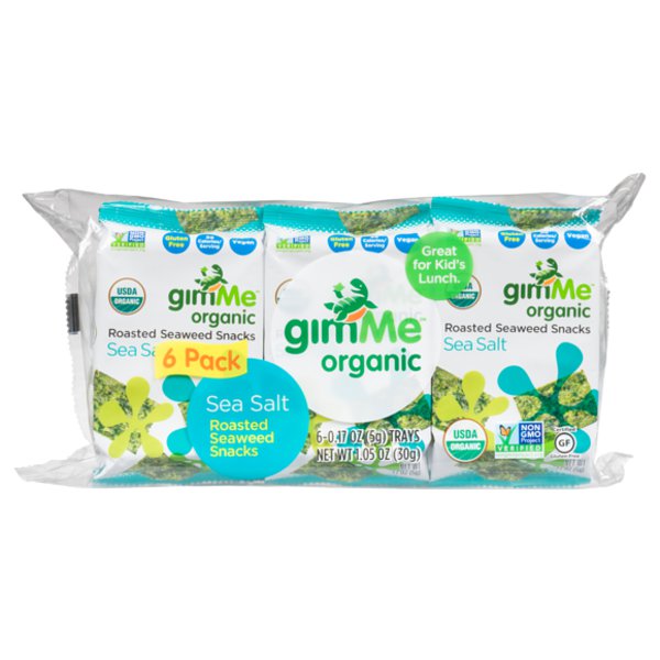 Gim Me Organic Go Snack Roasted Seaweed Snack Sea Salt