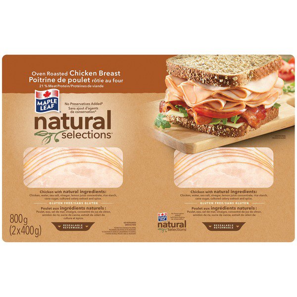 Maple Leaf Natural Selections Oven Roasted Sliced Chicken Breast