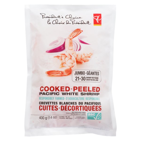 President's Choices Regular Cooked Peeled Large Pacific White Shrimp