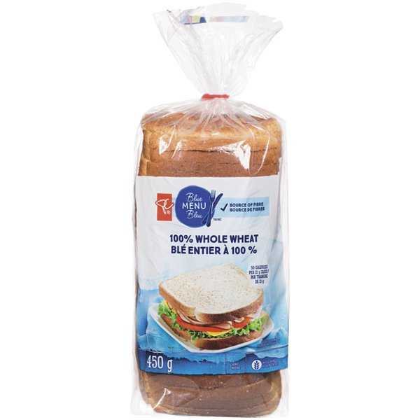 Presidents Choice Blue Menu 100% Wholewheat Bread