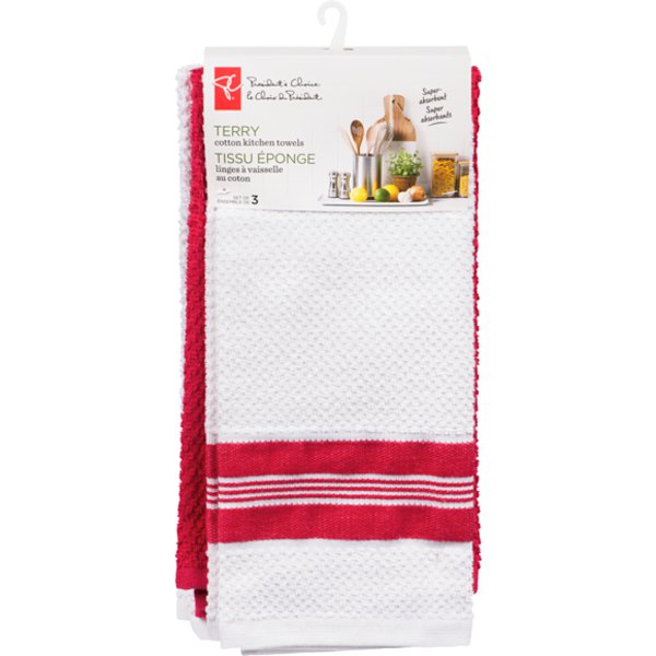 Presidents Choice Red Terry Kitchen Towels