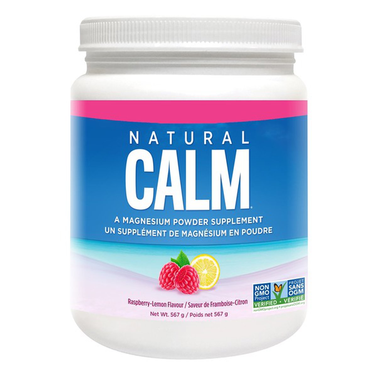 Natural Calm Organic Raspberry Lemon Magnesium Citrate Powder