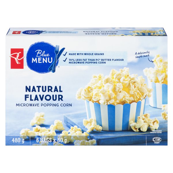 Presidents Choice Blue Menu Natural Flavour Microwave Popcorn
