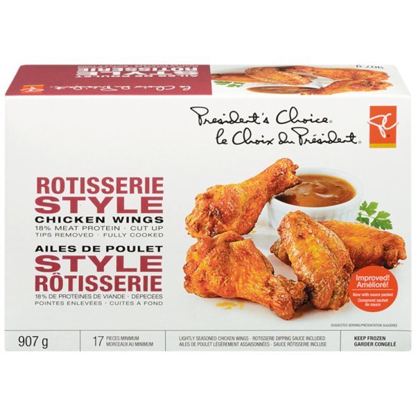 Presidents Choice Dry-Seasoned Rotisserie-Style Chicken Wings With Sauce