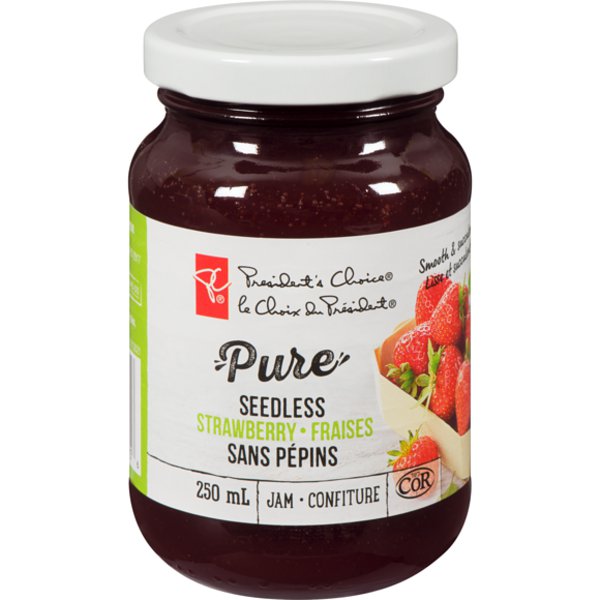 Presidents Choice Seedless Pure Strawberry Jam