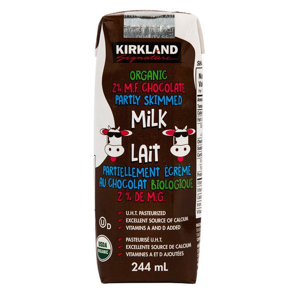Kirkland Signature Organic 2% Milk Fat Chocolate Partly Skimmed Milk