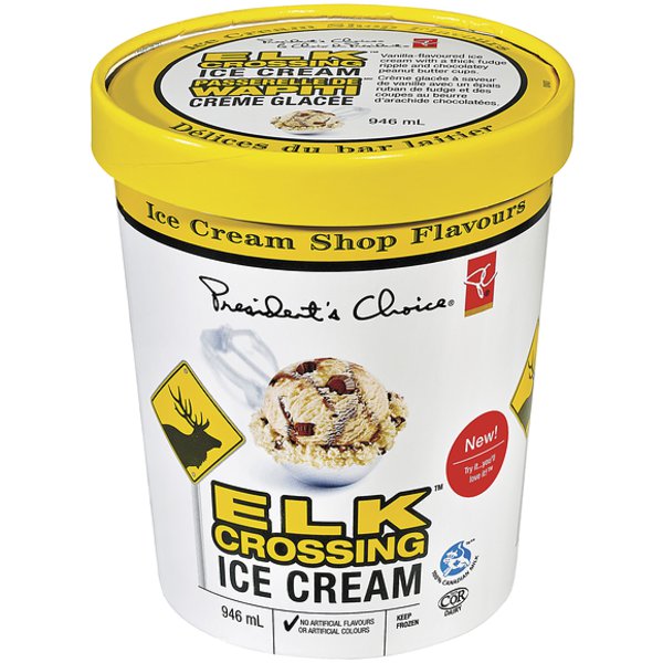 Presidents Choice Ice Cream Shop Flavours Elk Crossing Vanilla Fudge & Peanut Butter Cup Ice Cream