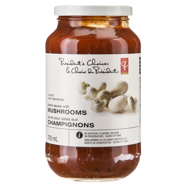 Presidents Choice Regular Pasta Sauce With Mushrooms