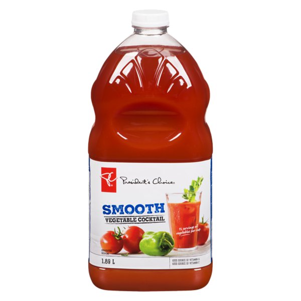 Presidents Choice Blue Menu Smooth Tomato Vegetable Cocktail