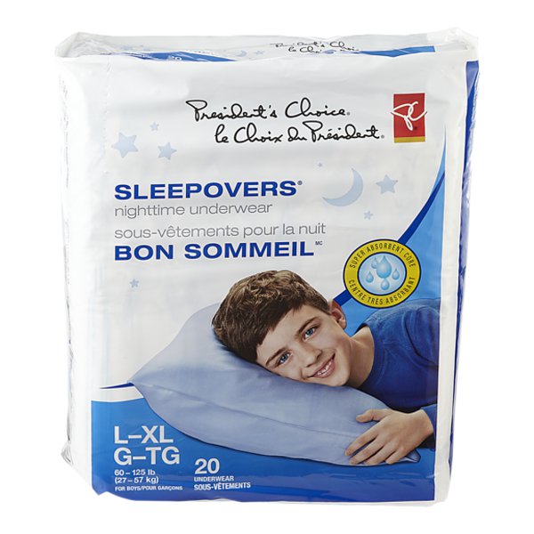 Presidents Choice Boys Large/Extra Large Nighttime Pants Mega Pack