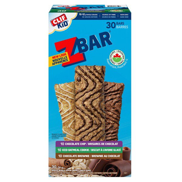 CLIF Bar ZBar Organic Iced Oatmeal Cookie & Chocolate Brownie Chocolate Chip