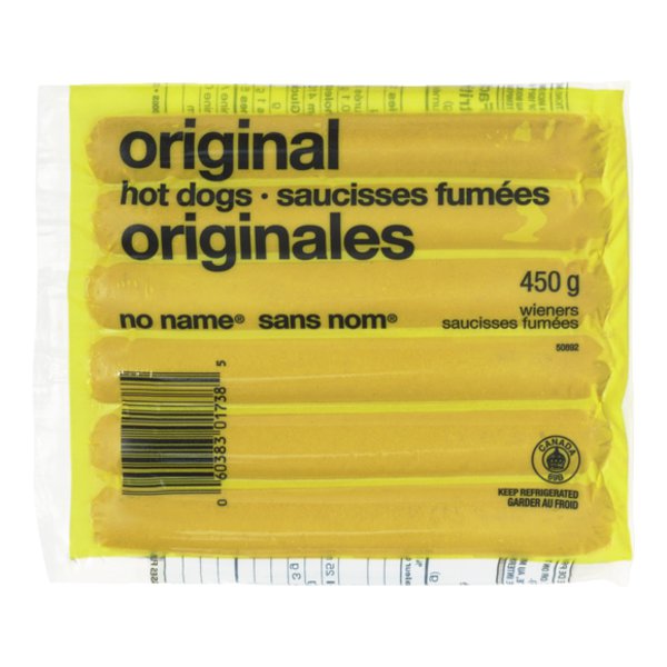 No Name Wieners Regular Original Hot Dogs