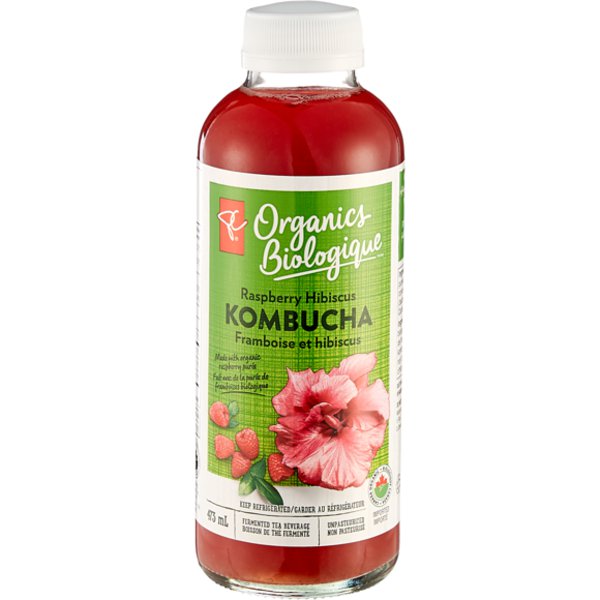 PC Organics Raspberry Hibiscus Kombucha Fermented Tea Beverage