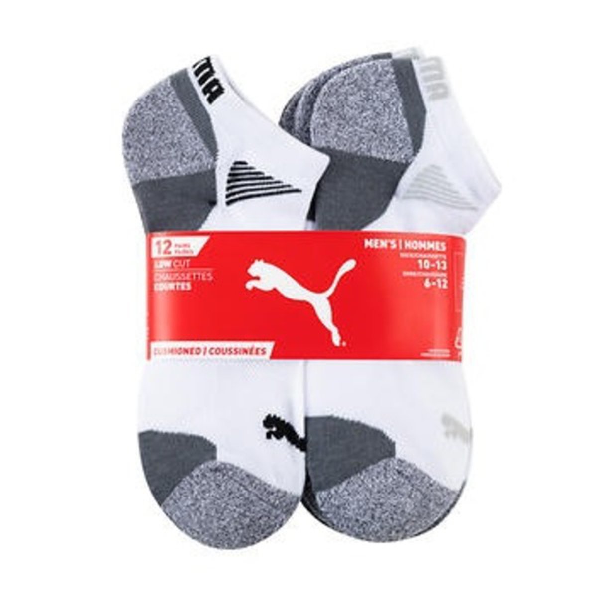 Puma Men's White Low Cut Sock