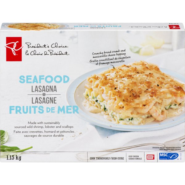 President's Choice Frozen Lasagna Seafood