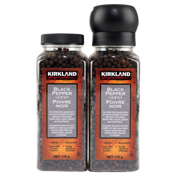 Kirkland Signature Black Pepper With Grinder & Refill