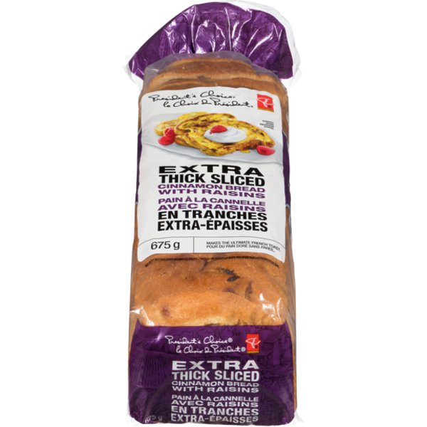 Presidents Choice Extra Thick Cinnamon Raisin Bread