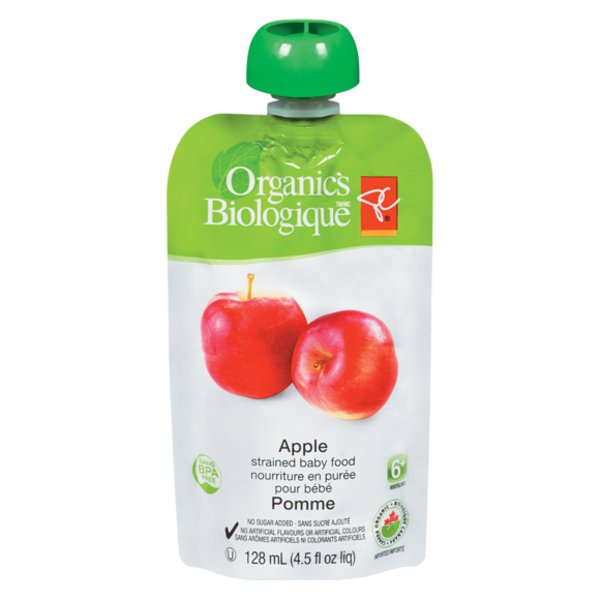 Presidents Choice Organics Apple Strained Baby Food for Babies