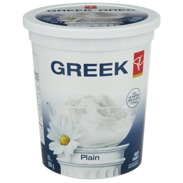 President's Choice 0% Regular Plain Greek Yogurt