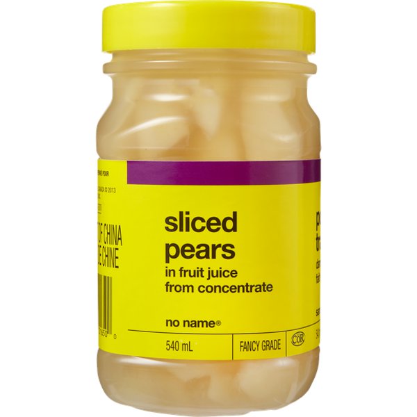No Name Sliced Pears in Juice