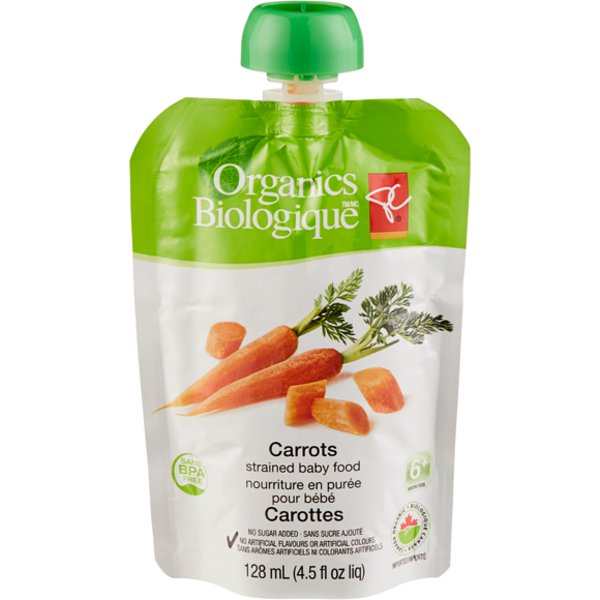 Presidents Choice Organics 6+ Months Carrots Baby Food