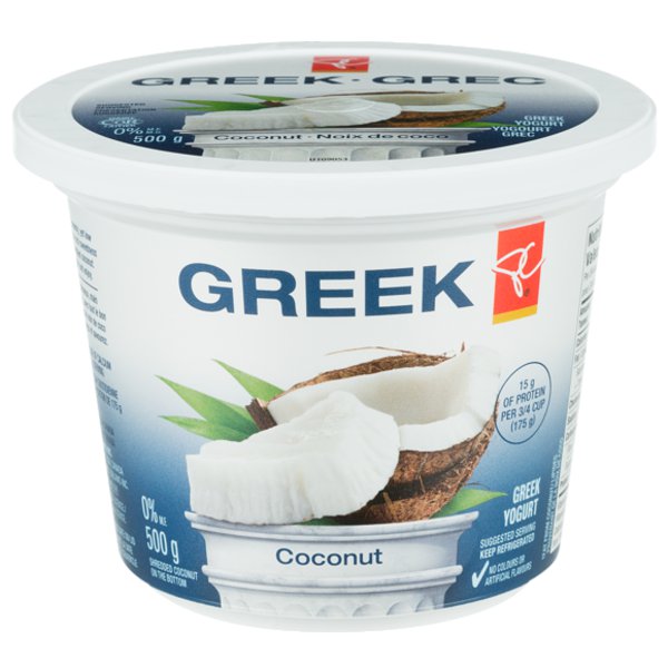 President's Choice 0% Greek Coconut Yogurt